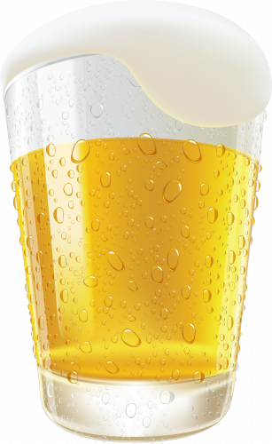 beer glass with foam clipart